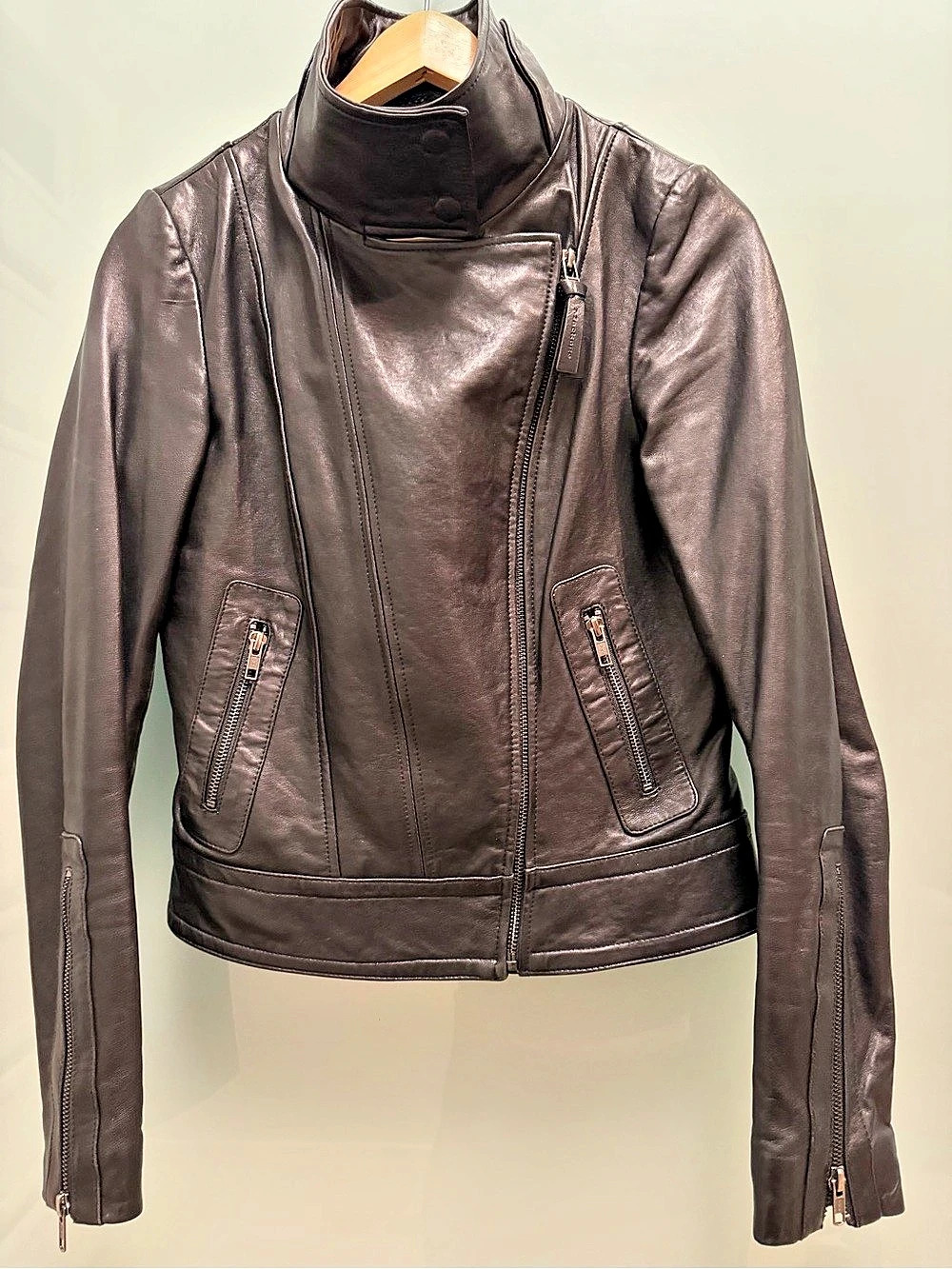 Mackage Leather Moto Jacket in Black